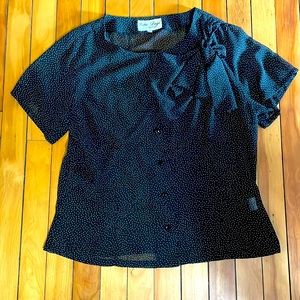Bettie Page black mini polka dot blouse